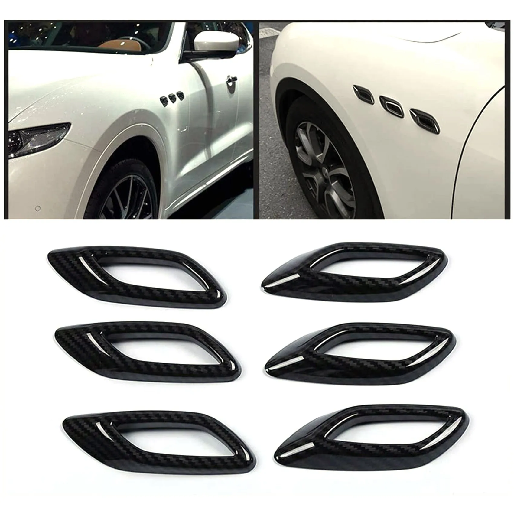 Ogljikovih Vlaken Strani Zraka Vent Fender Kritje Zunanjosti za Maserati Levante 2016 2018 2019 2020 2021 Ghibli do 2021 Slike 1