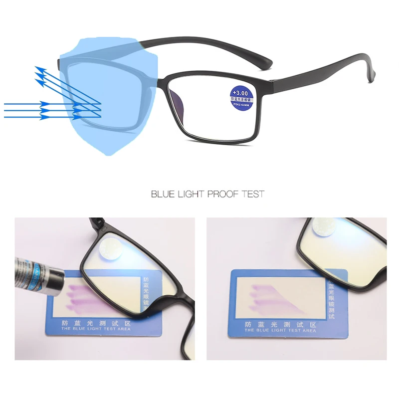 TR90 Moški Ženske Obravnavi Očala Modre Svetlobe Blokiranje Prilagodljiv Ultralahkih Full Frame Presbyopic Očala Povečevalna Računalnik Očala Slike 5