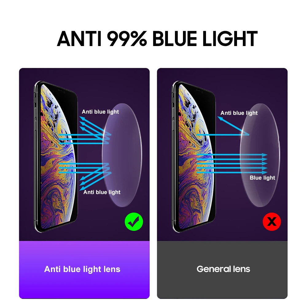 VIVIBEE Krogu Modre Svetlobe Blokiranje Očala Ženske Mat Črn Okvir Velik Anti Blue Ray Računalnik Office Očala Moški Slike 1