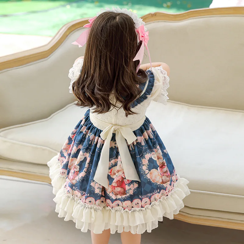 Špansko Dekle je Lolita Slog Obleko Poletje Čipke Obleko Pravljice Princesa Lolita Baby Girl Oblačenja 3-15 Let, Rojstni dan Obleko 2022 Slike 1