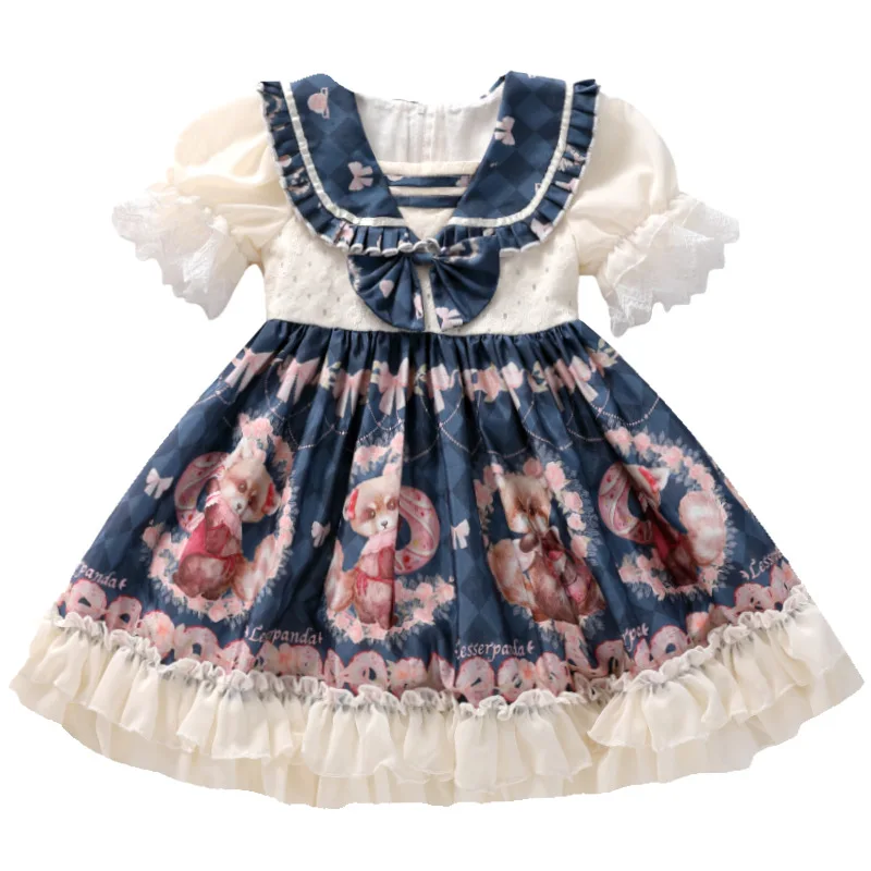 Špansko Dekle je Lolita Slog Obleko Poletje Čipke Obleko Pravljice Princesa Lolita Baby Girl Oblačenja 3-15 Let, Rojstni dan Obleko 2022 Slike 3