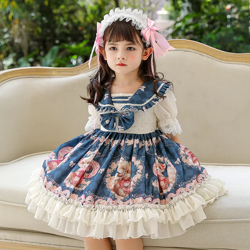Špansko Dekle je Lolita Slog Obleko Poletje Čipke Obleko Pravljice Princesa Lolita Baby Girl Oblačenja 3-15 Let, Rojstni dan Obleko 2022 Slike 5
